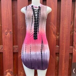 MadRag Tie-Dye Dress in Pink and Purple